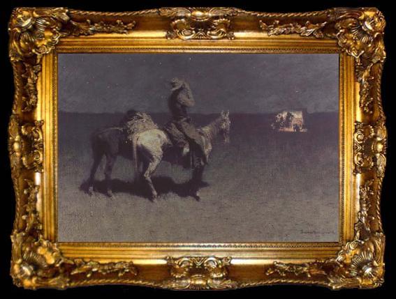 framed  Frederic Remington The Stranger (mk43), ta009-2